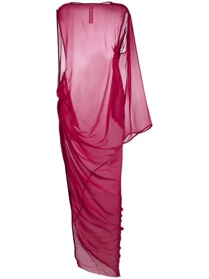 Draped Asymmetric Long Dress