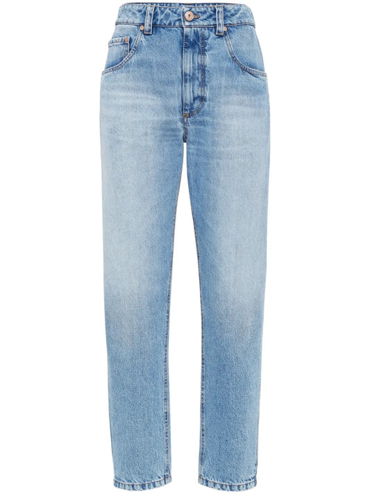 Distressed-Effect Denim Jeans