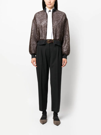 Cropped Wool-Blend Trousers