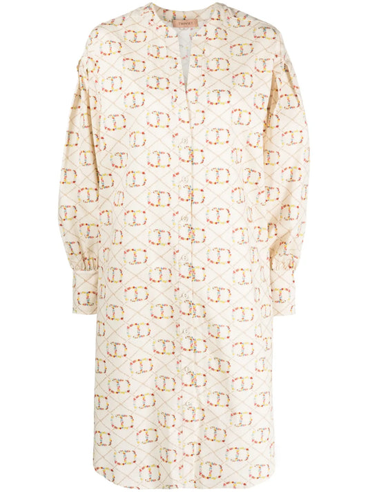 Logo-Print Cotton Shirtdress