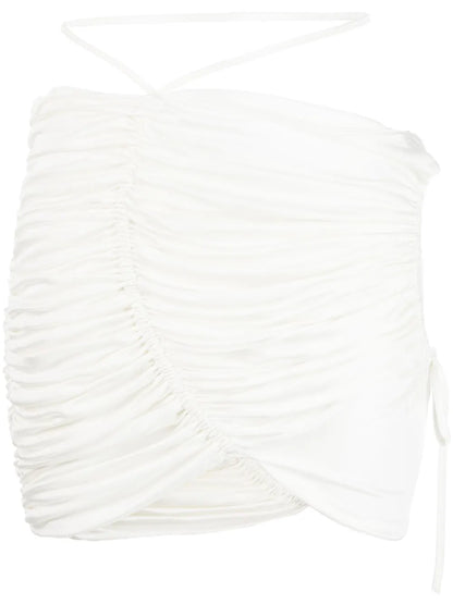 Gathered-Detail Mini Skirt
