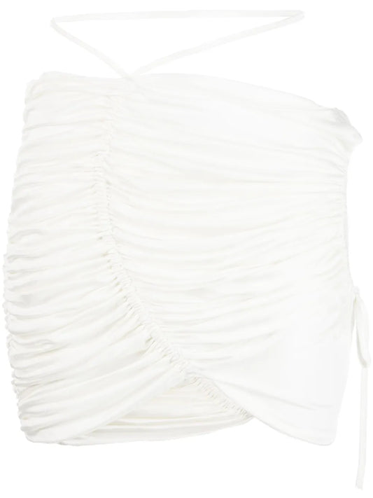 Gathered-Detail Mini Skirt