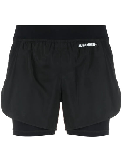 Logo-Print Layered Shorts