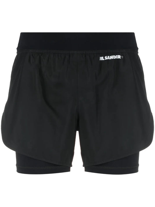 Logo-Print Layered Shorts