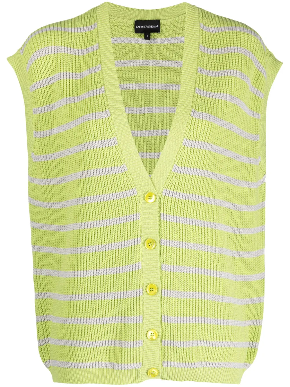 Horizontal-Stripe Print Knitted Top