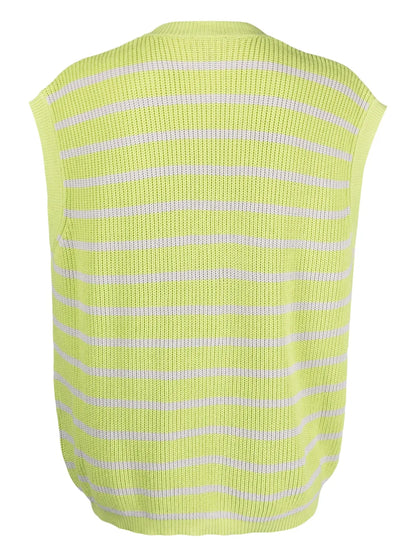 Horizontal-Stripe Print Knitted Top