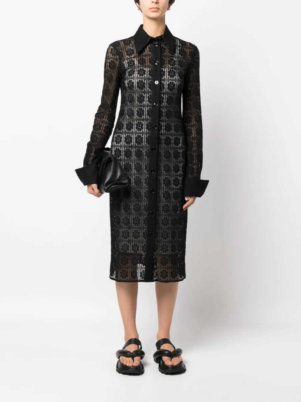 Floral-Lace Midi Dress
