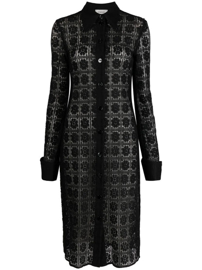 Floral-Lace Midi Dress