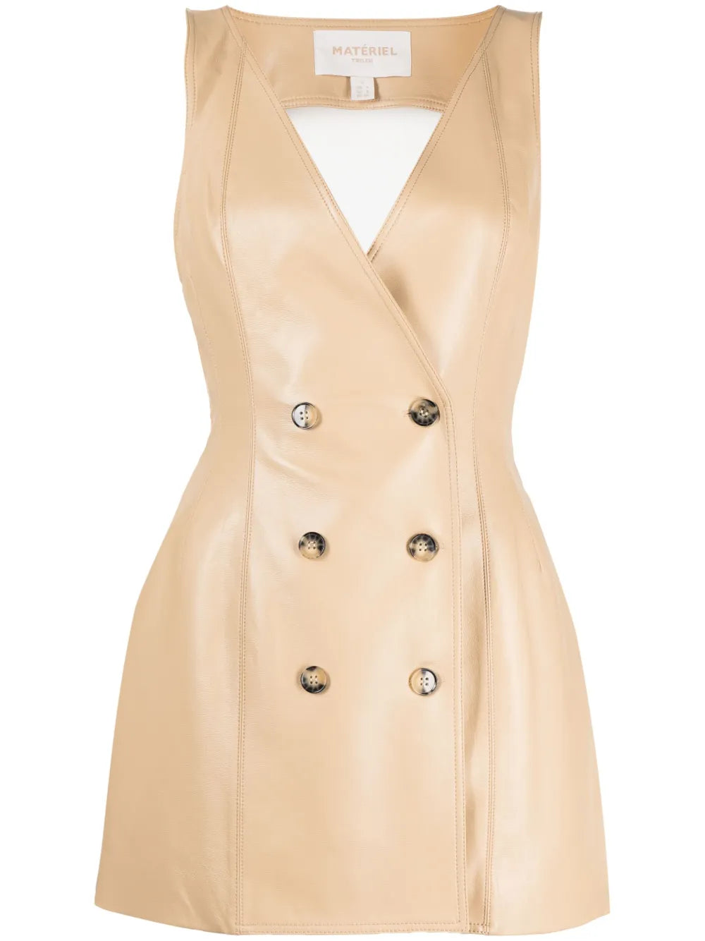 Backless Faux-Leather Mini Dress