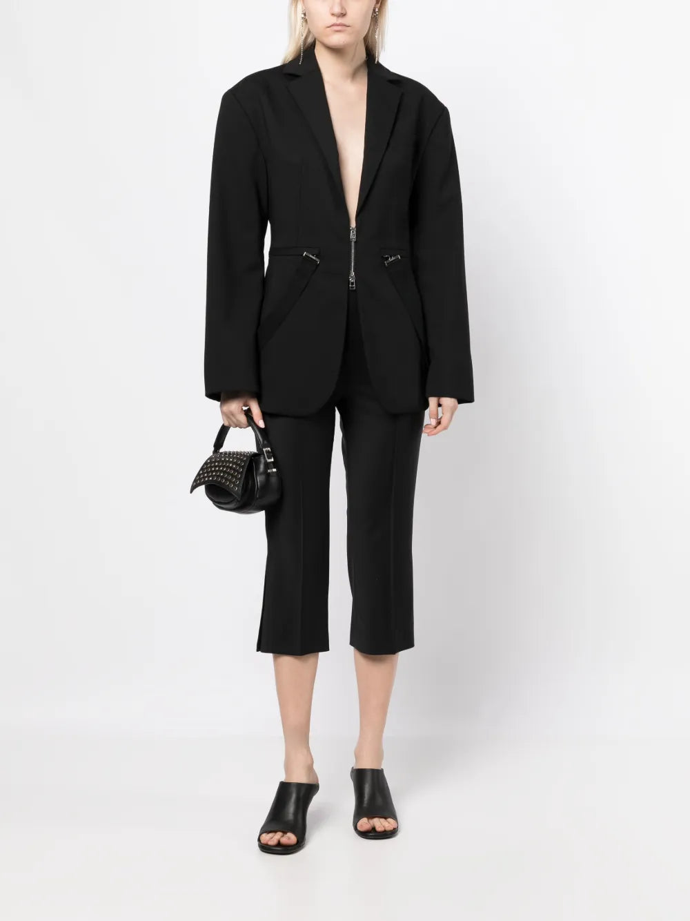 Wool Blend Cropped Trousers