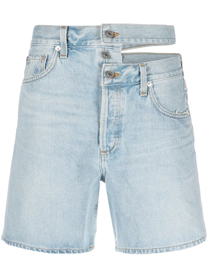 Asymmetric Denim Shorts