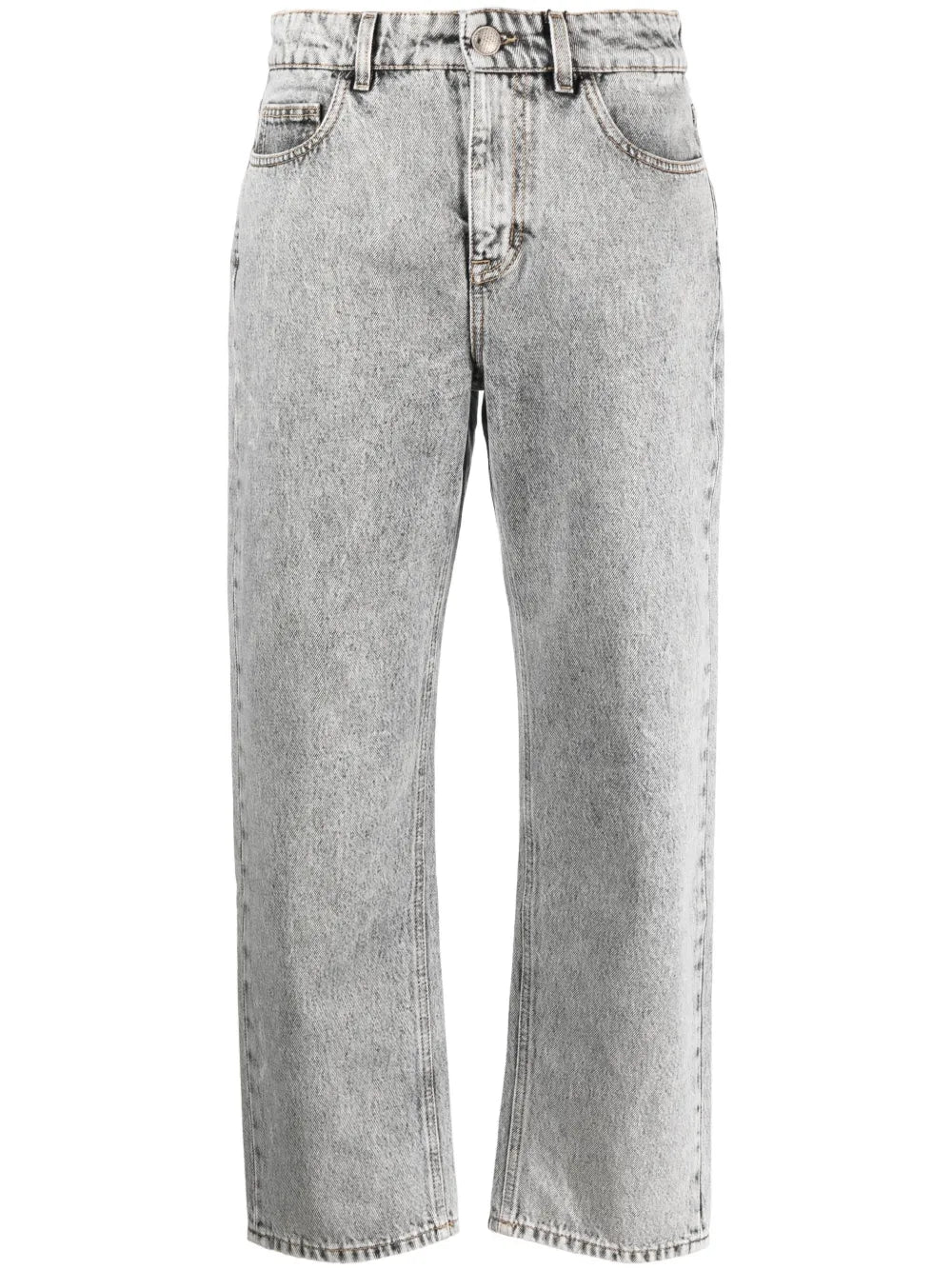 Stonewashed Straight-Leg Jeans