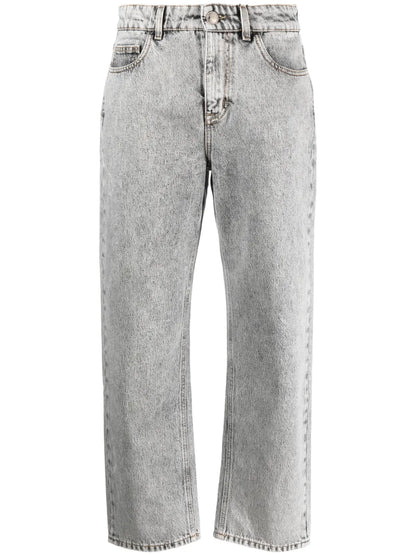 Stonewashed Straight-Leg Jeans
