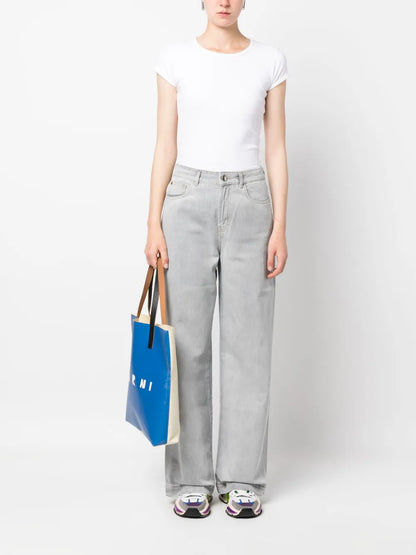Mid-Rise Straight-Leg Jeans