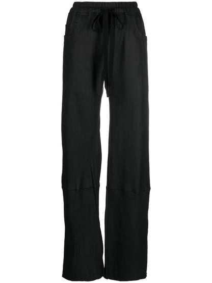 Drawstring Leather Trousers