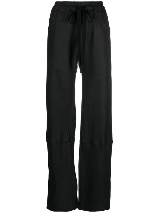 Drawstring Leather Trousers