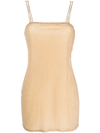 Embellished Mesh Minidress