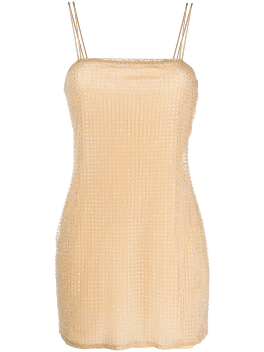 Embellished Mesh Minidress
