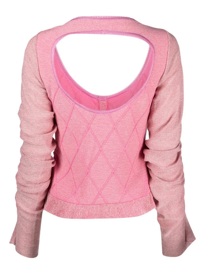 Elena Draped-Sleeve Cardigan
