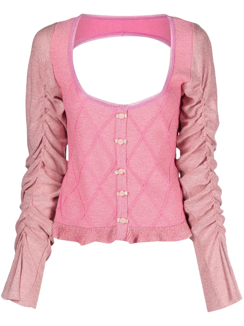 Elena Draped-Sleeve Cardigan
