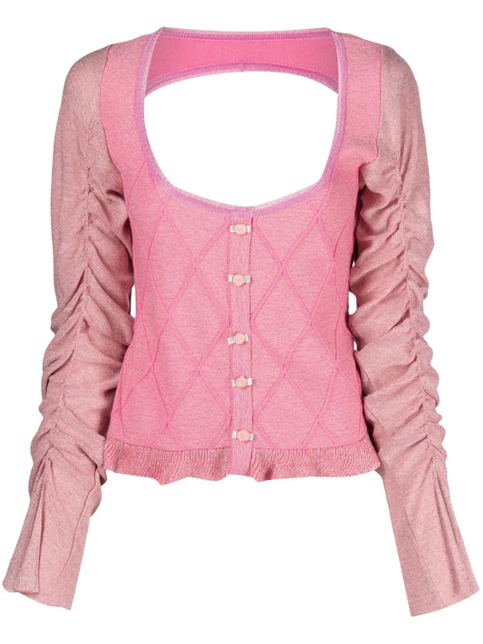 Elena Draped-Sleeve Cardigan