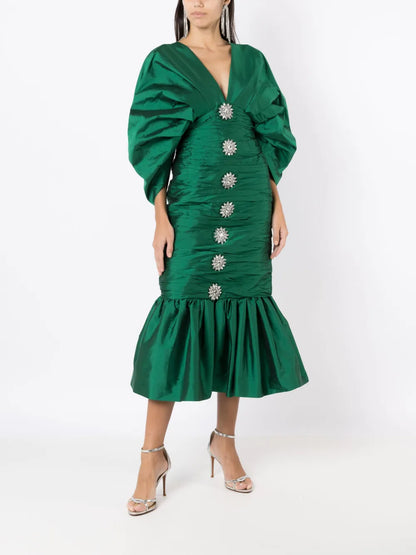 V-Neck Mermaid-Design Dress