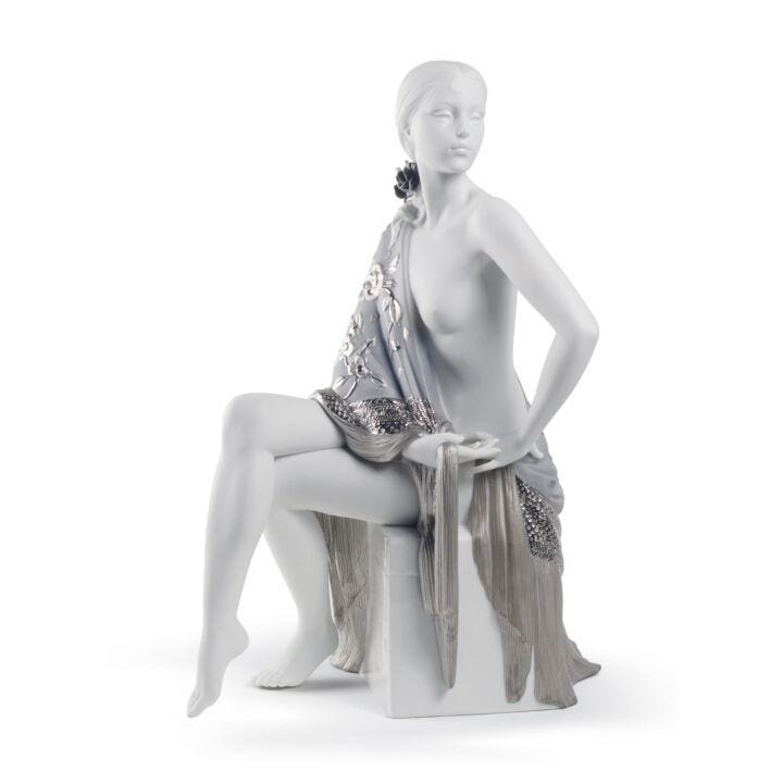 Nude With Shawl Woman Figurine