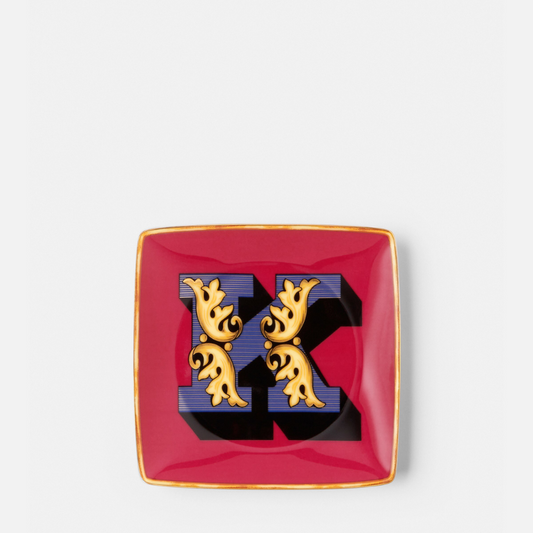 Versace Alphabet K Square Plate 12cm