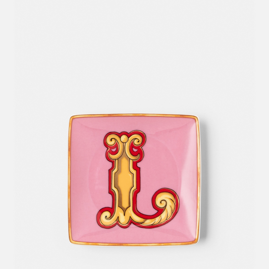 Versace Alphabet L Square Plate 12cm