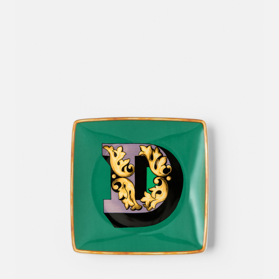 Versace Alphabet Square Plate 'D' 11.5 cm