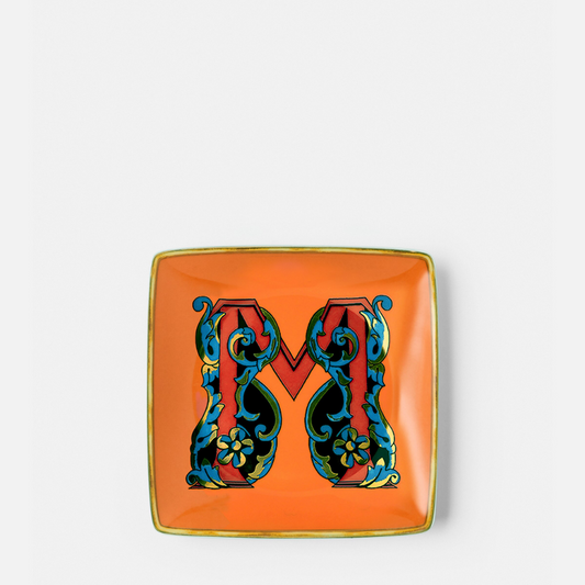 Versace Alphabet Square Plate 'M' 11.5 cm