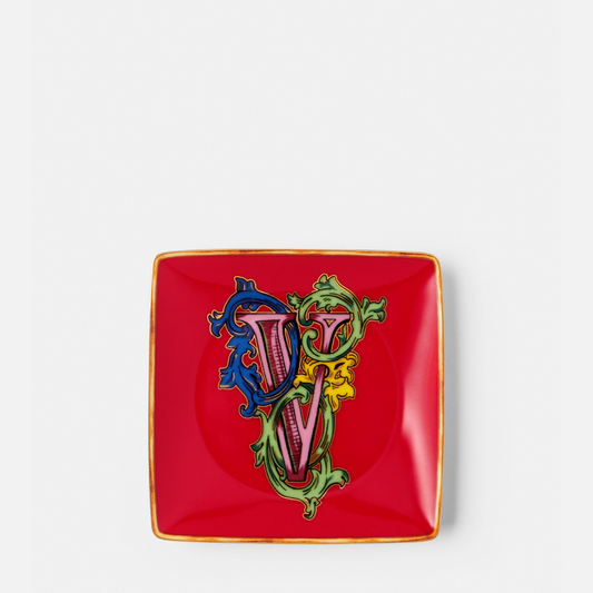 Versace Alphabet V Square Plate 12 cm