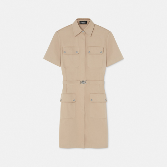 Cargo Gabardine Mini Shirt Dress