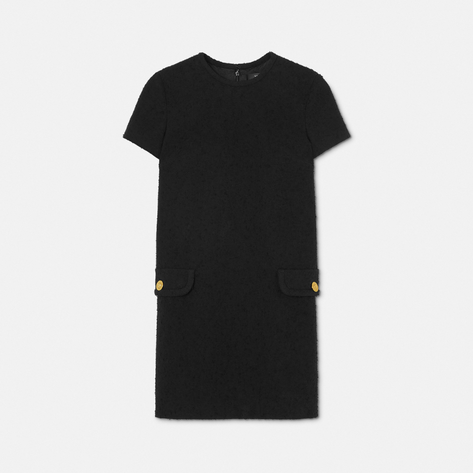 Cotton Tweed Shift Mini Dress