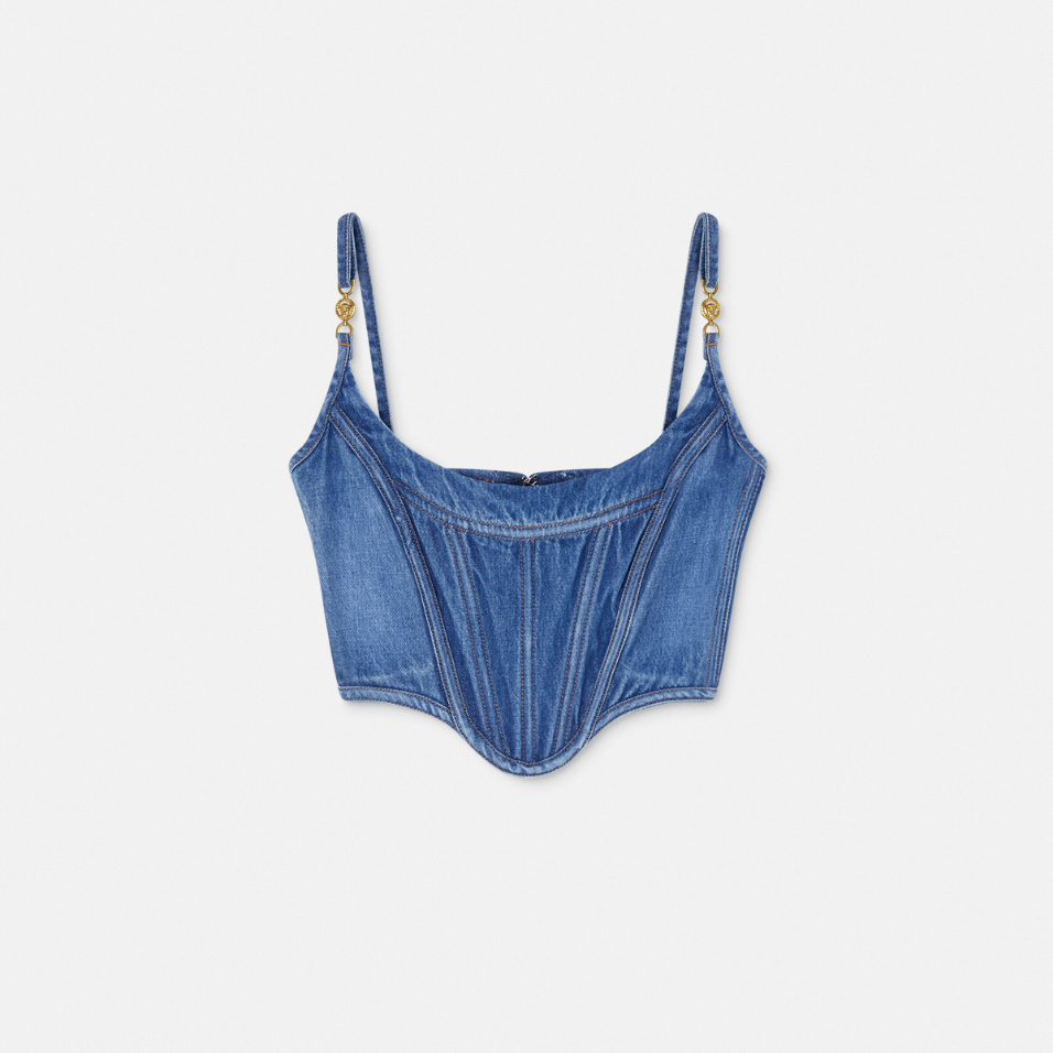 Medusa '95 Denim Corset Top