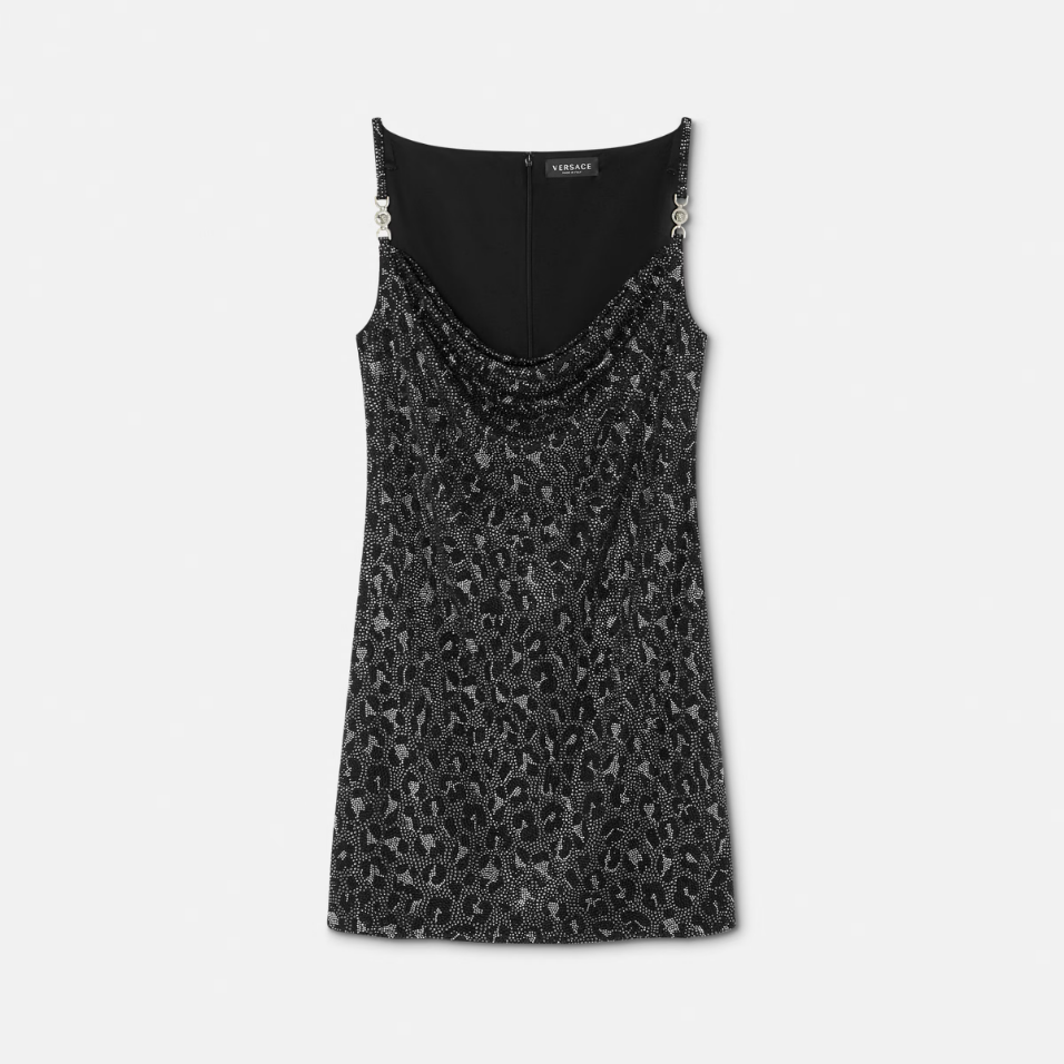 Crystal Leopard Slip Mini Dress