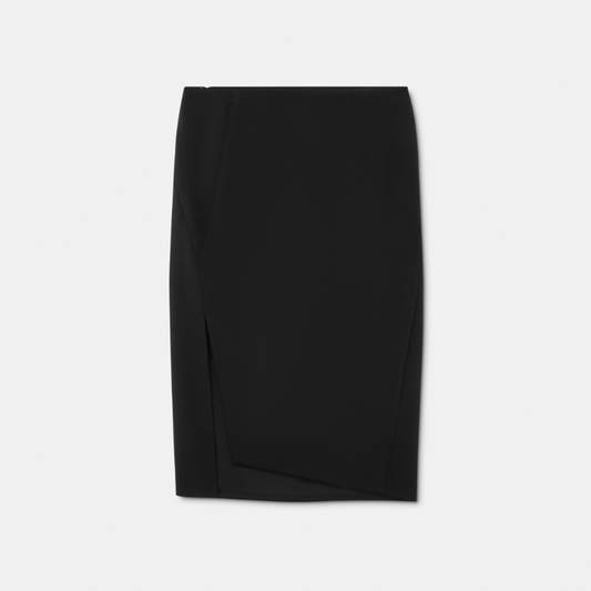 Wool-Blend Slit Pencil Skirt