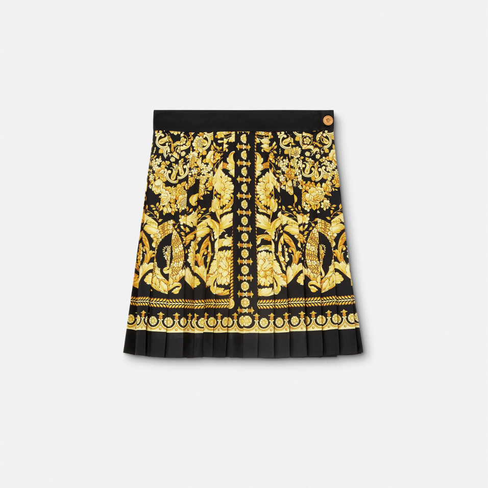Barocco Pleated Silk Skirt