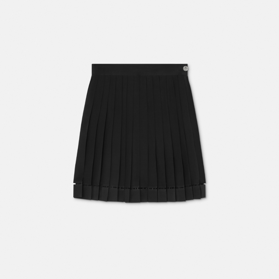 Pleated Silk Georgette Mini Skirt