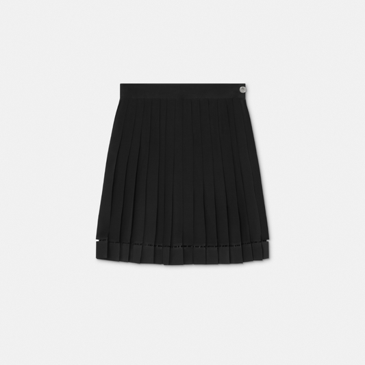 Pleated Silk Georgette Mini Skirt