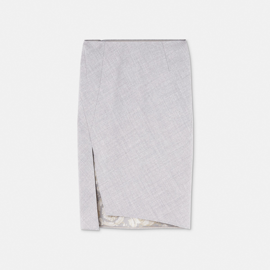 Mélange Slit Pencil Skirt