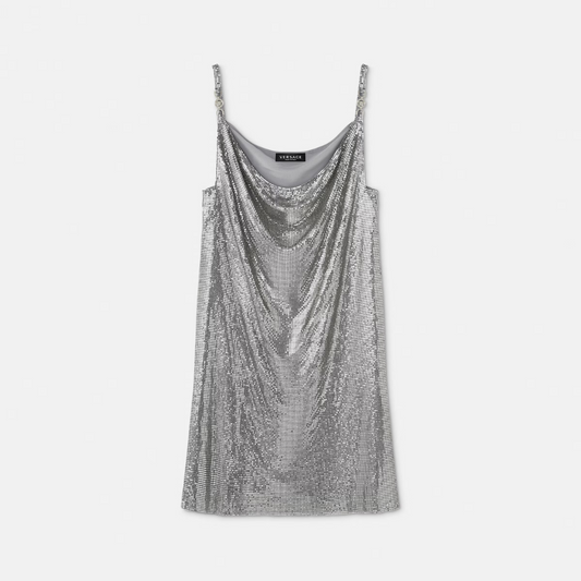 Metal Mesh Slip Mini Dress