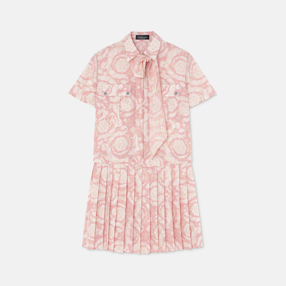 Barocco Lavallière Silk Crêpe Mini Dress