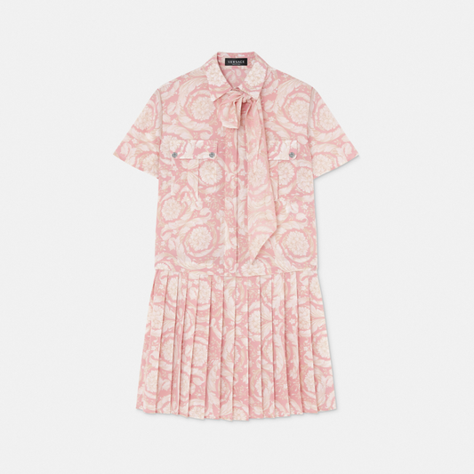 Barocco Lavallière Silk Crêpe Mini Dress