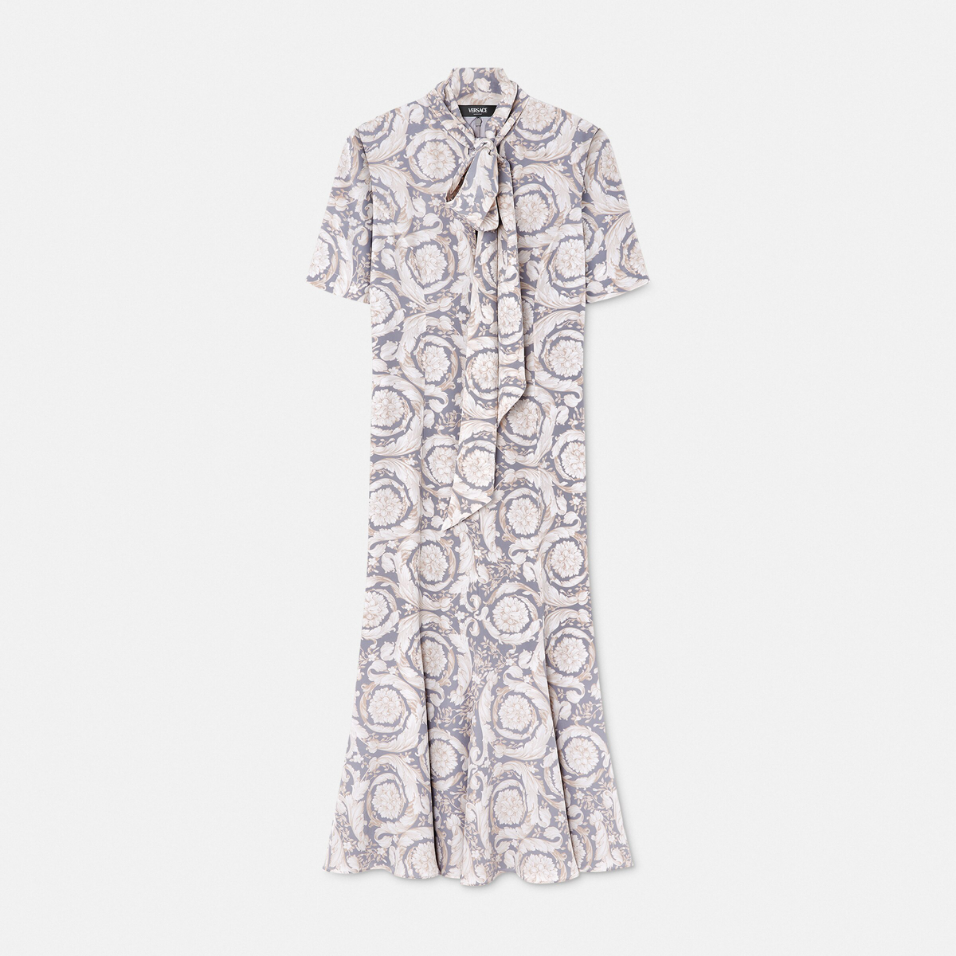 Barocco Lavallière Silk Crêpe Midi Dress