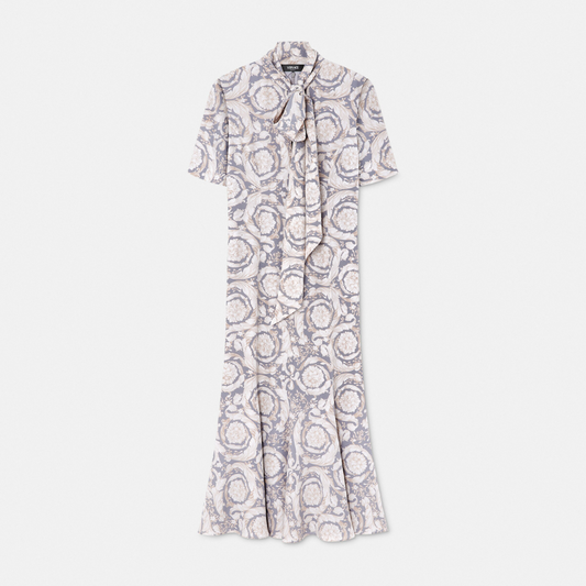 Barocco Lavallière Silk Crêpe Midi Dress