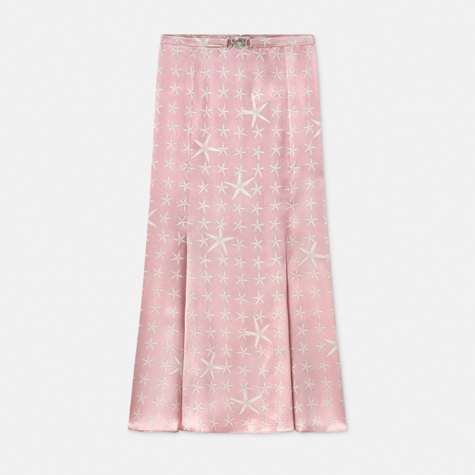 Stella Marina Flowing Silk Midi Skirt