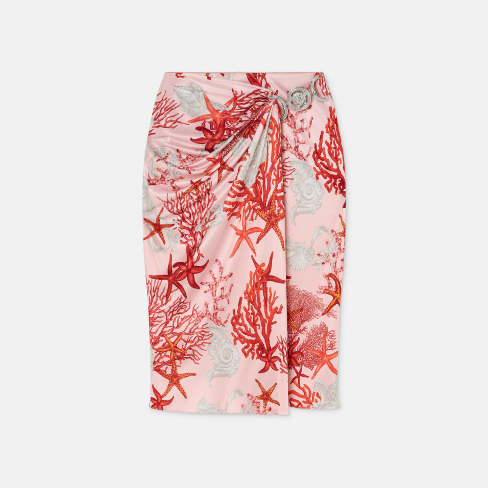 Barocco Sea Gathered Midi Skirt