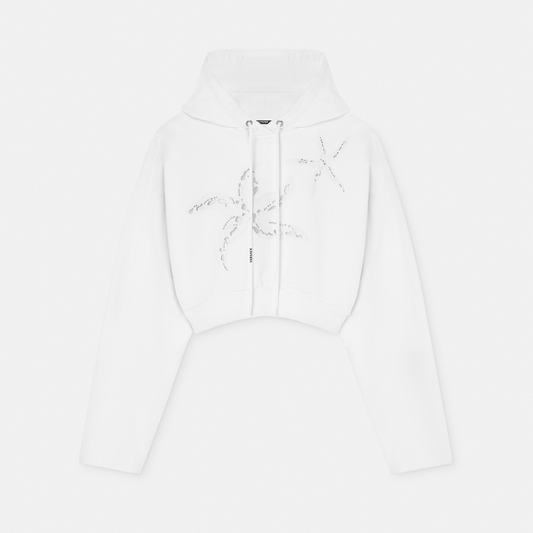 Embroidered Crop Hoodie