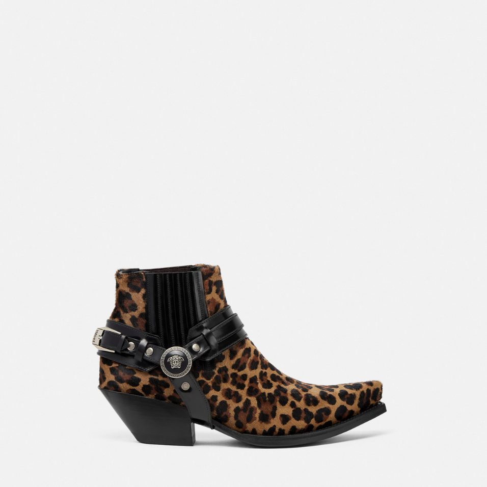 Leopard Texano Ankle Boots 50 mm